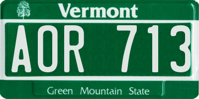 VT license plate AOR713