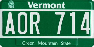 VT license plate AOR714