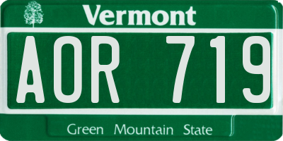 VT license plate AOR719