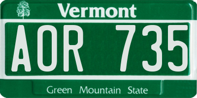 VT license plate AOR735