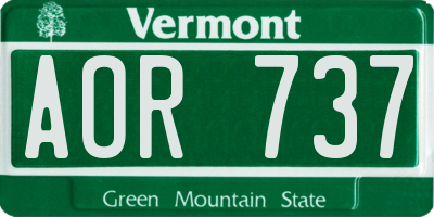 VT license plate AOR737