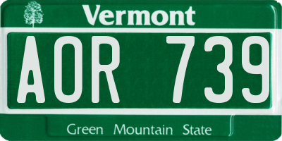 VT license plate AOR739