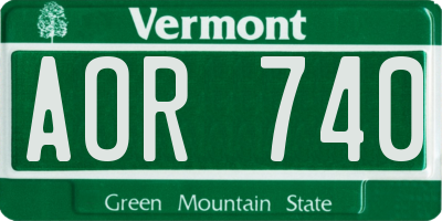 VT license plate AOR740
