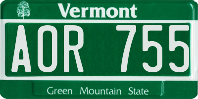 VT license plate AOR755