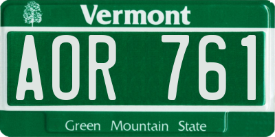 VT license plate AOR761