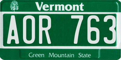 VT license plate AOR763