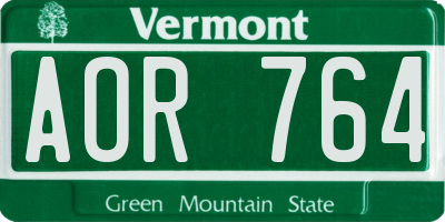 VT license plate AOR764