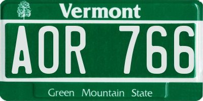 VT license plate AOR766
