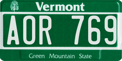 VT license plate AOR769