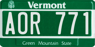 VT license plate AOR771
