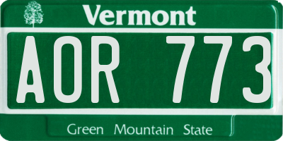 VT license plate AOR773