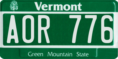 VT license plate AOR776