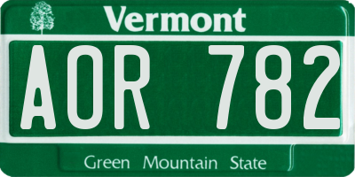 VT license plate AOR782