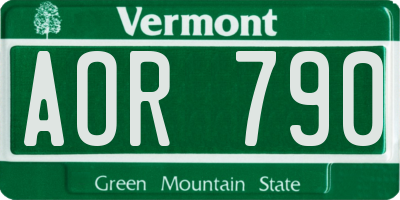 VT license plate AOR790