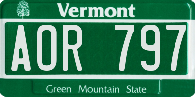 VT license plate AOR797