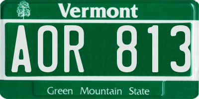 VT license plate AOR813