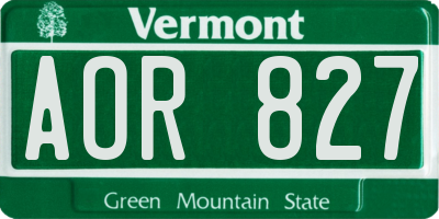 VT license plate AOR827