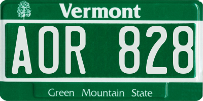 VT license plate AOR828