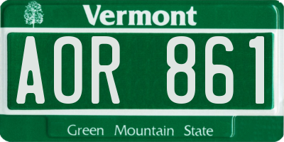 VT license plate AOR861