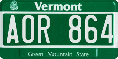 VT license plate AOR864