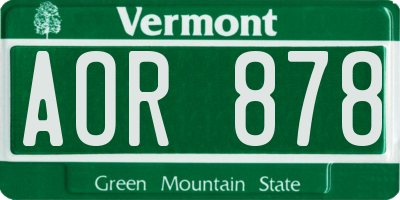 VT license plate AOR878