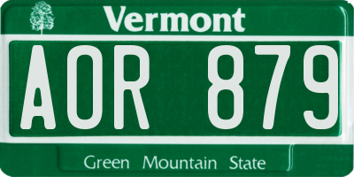 VT license plate AOR879