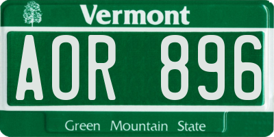VT license plate AOR896