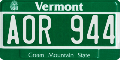VT license plate AOR944
