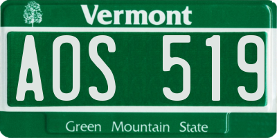 VT license plate AOS519