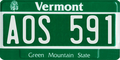 VT license plate AOS591