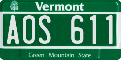 VT license plate AOS611
