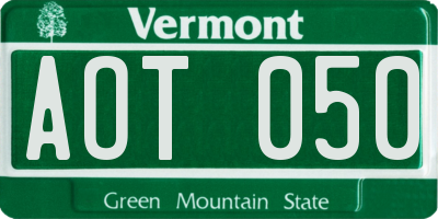 VT license plate AOT050