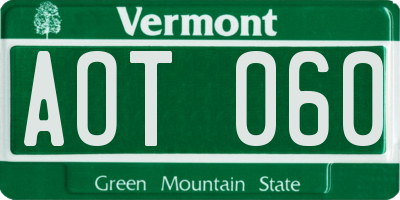 VT license plate AOT060
