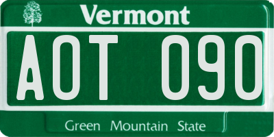 VT license plate AOT090