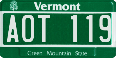 VT license plate AOT119