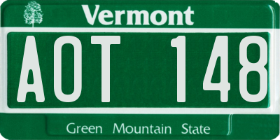 VT license plate AOT148