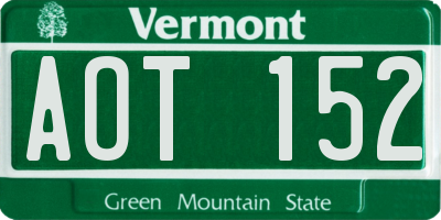VT license plate AOT152