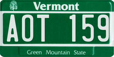 VT license plate AOT159