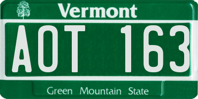 VT license plate AOT163