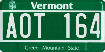 VT license plate AOT164