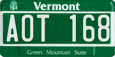 VT license plate AOT168