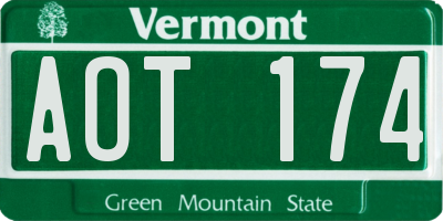 VT license plate AOT174