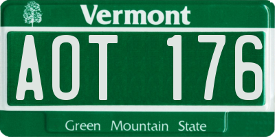 VT license plate AOT176