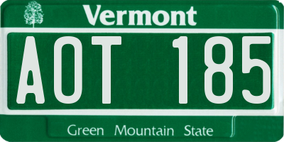 VT license plate AOT185
