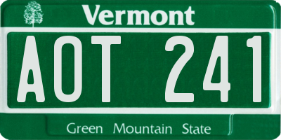 VT license plate AOT241