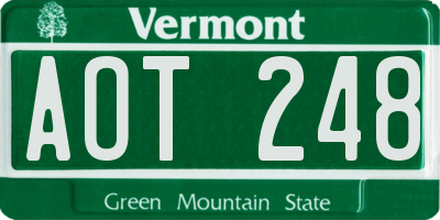 VT license plate AOT248