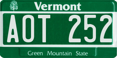 VT license plate AOT252