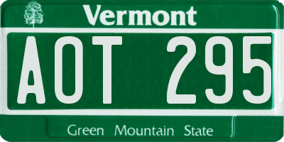 VT license plate AOT295