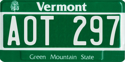 VT license plate AOT297
