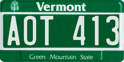 VT license plate AOT413